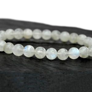 Shop Rainbow Moonstone Bracelets! Moonstone Beaded Bracelet – 6mm Beads – Rainbow Moonstone Crystals – Chakra and Yoga Jewelry | Natural genuine Rainbow Moonstone bracelets. Buy crystal jewelry, handmade handcrafted artisan jewelry for women.  Unique handmade gift ideas. #jewelry #beadedbracelets #beadedjewelry #gift #shopping #handmadejewelry #fashion #style #product #bracelets #affiliate #ad