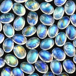 Shop Rainbow Moonstone Cabochons! Rainbow Moonstone Cabochon 7x5mm Oval AA grade – per stone | Natural genuine stones & crystals in various shapes & sizes. Buy raw cut, tumbled, or polished gemstones for making jewelry or crystal healing energy vibration raising reiki stones. #crystals #gemstones #crystalhealing #crystalsandgemstones #energyhealing #affiliate #ad