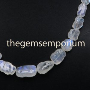 Shop Rainbow Moonstone Chip & Nugget Beads! Rainbow Moonstone Organic Nugget Gemstone Beads, Blue Moonstone Fancy Nugget Necklace With Silver Hook, Rainbow Moonstone plain nugget beads | Natural genuine chip Rainbow Moonstone beads for beading and jewelry making.  #jewelry #beads #beadedjewelry #diyjewelry #jewelrymaking #beadstore #beading #affiliate #ad