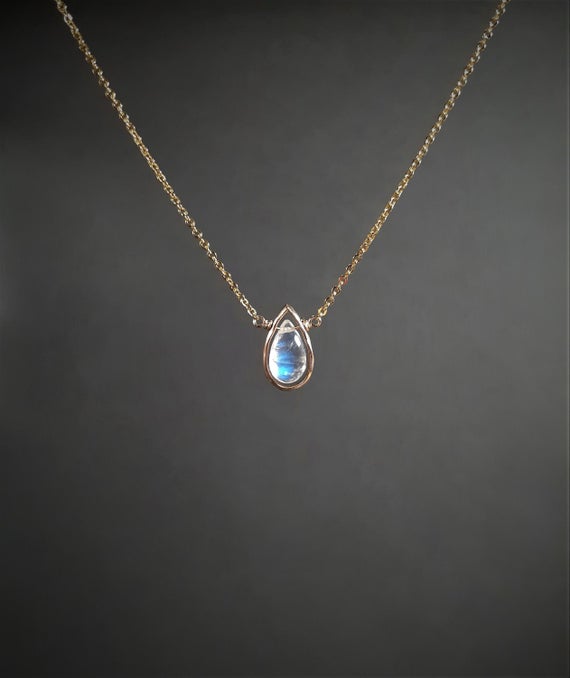 Moonstone Necklace, June Birthstone Birthstone / Handmade Jewelry / Rainbow Moonstone Pendant, Gold Moonstone Necklace, Necklaces For Women
