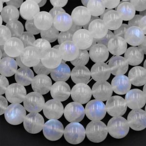 AAA Natural Rainbow Moonstone Round Beads 4mm 6mm 8mm 10mm 11mm 12mm 14mm Blue Flashes Super Translucent Gemstone 15.5" Strand | Natural genuine round Rainbow Moonstone beads for beading and jewelry making.  #jewelry #beads #beadedjewelry #diyjewelry #jewelrymaking #beadstore #beading #affiliate #ad
