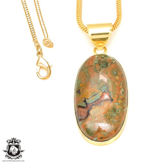 Rhyolite 24k Gold Pendant Necklace Rhyolite 24k Gold Pendant Necklace