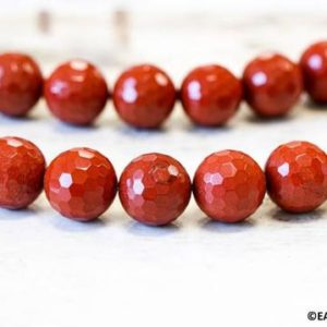 Shop Red Jasper Necklaces! L/ Red Jasper 14mm/ 16mm Faceted Round Beads 15.5" strand Natural Red Gemstone Jasper Faceted Beads For Necklace, Jewelry Design | Natural genuine Red Jasper necklaces. Buy crystal jewelry, handmade handcrafted artisan jewelry for women.  Unique handmade gift ideas. #jewelry #beadednecklaces #beadedjewelry #gift #shopping #handmadejewelry #fashion #style #product #necklaces #affiliate #ad