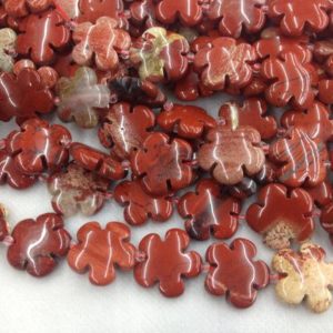 red jasper flower beads – red gemstone flower beads for jewellery making – jasper flower beads – 20mm flower beas | Natural genuine other-shape Gemstone beads for beading and jewelry making.  #jewelry #beads #beadedjewelry #diyjewelry #jewelrymaking #beadstore #beading #affiliate #ad