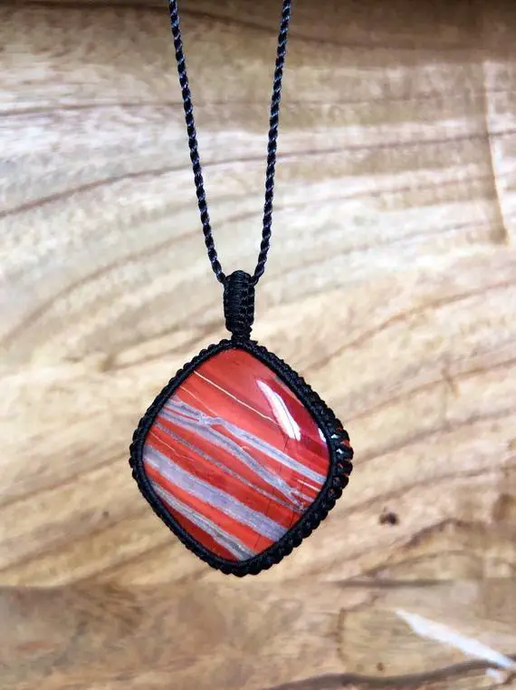 Picasso Marble Necklace,jasper Necklace,picasso Necklace,picasso Gemstone Necklace,woodland Jewelry,earthy,mens Necklace,red Jasper Pendant