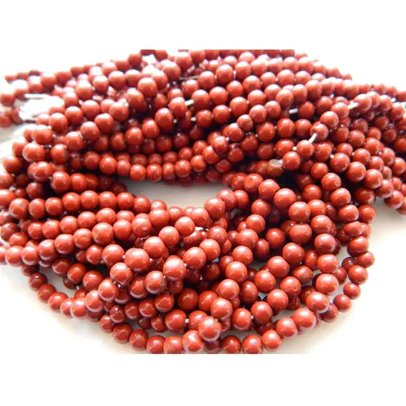 5 Strands Red Jasper Beads Plain Rondelle Beads 4mm Each Wholesale Lot 13.5 Inches Each