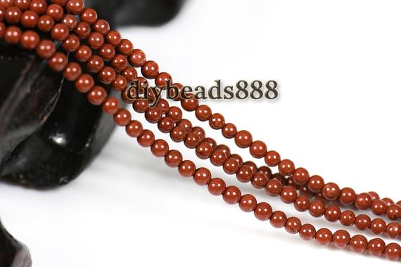 Red Jasper,15 Inch Full Strand Natural Red Jasper Smooth Round Beads 2mm 3mm For Choice