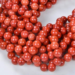 Shop Red Jasper Beads! 6mm Brick Red Jasper Gemstone Brown Round Loose Beads 15 inch Full Strand (90184913-900) | Natural genuine beads Red Jasper beads for beading and jewelry making.  #jewelry #beads #beadedjewelry #diyjewelry #jewelrymaking #beadstore #beading #affiliate #ad