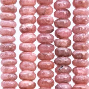 Shop Rhodochrosite Rondelle Beads! Genuine Natural Argentina Rhodochrosite Gemstone Beads 6x4MM Gray Pink Rondelle A Quality Loose Beads (115493) | Natural genuine rondelle Rhodochrosite beads for beading and jewelry making.  #jewelry #beads #beadedjewelry #diyjewelry #jewelrymaking #beadstore #beading #affiliate #ad