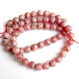 Shop Rhodochrosite Rondelle Beads! Rhodochrosite Rondelles, 10mm Beads, Plain Round Beads, Sold As 8 Inch Strand/16 Inch Strand, GFJP | Natural genuine rondelle Rhodochrosite beads for beading and jewelry making.  #jewelry #beads #beadedjewelry #diyjewelry #jewelrymaking #beadstore #beading #affiliate #ad