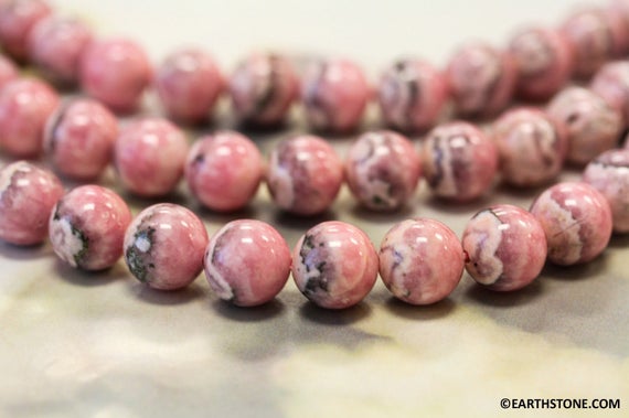 M/ Rhodochrosite 10mm Round Beads 15.5" Strand Natural Argentina Pink Gemstone Beads For Jewelry Making Grade A-/a Size Varies
