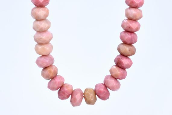 Genuine Natural Rhodonite Gemstone Beads 8x5mm Haitian Flower Faceted Rondelle Aaa Quality Loose Beads (106975)