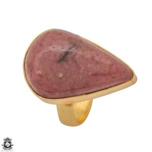Shop Rhodonite Rings! Size 6.5 – Size 8 Rhodonite Ring Meditation Ring 24K Gold Ring GPR1243 | Natural genuine Rhodonite rings, simple unique handcrafted gemstone rings. #rings #jewelry #shopping #gift #handmade #fashion #style #affiliate #ad