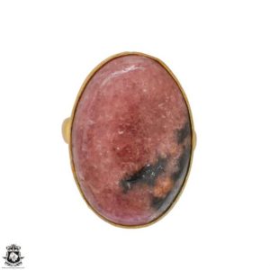 Shop Rhodonite Rings! Size 6.5 – Size 8 Rhodonite Ring Meditation Ring 24K Gold Ring GPR1239 | Natural genuine Rhodonite rings, simple unique handcrafted gemstone rings. #rings #jewelry #shopping #gift #handmade #fashion #style #affiliate #ad