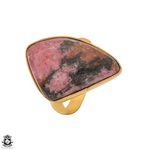 Rhodonite Ring Meditation Ring 24k Gold Ring Gpr1238