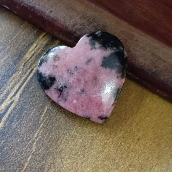 Natural Rhodonite 22 Mm Heart Shape Genuine Gemstone Beautiful Colour Gemstone Jewellery Stone