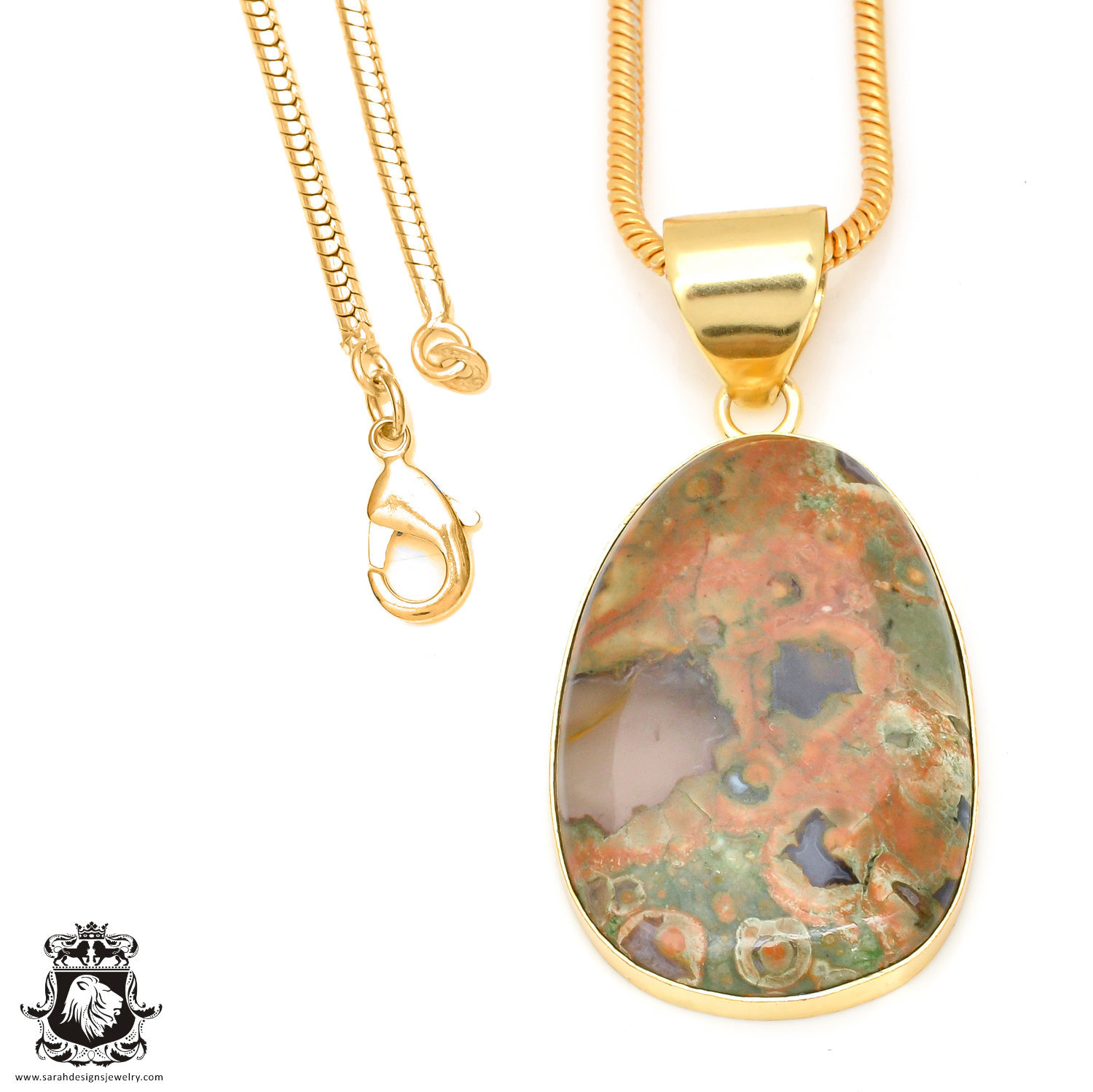 Rhyolite 24k Gold Pendant Necklace