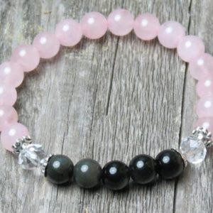 Rose Quartz & Hawks Eye Healing Stone Bracelet or Anklet with Positive Healing Energy! | Natural genuine Array bracelets. Buy crystal jewelry, handmade handcrafted artisan jewelry for women.  Unique handmade gift ideas. #jewelry #beadedbracelets #beadedjewelry #gift #shopping #handmadejewelry #fashion #style #product #bracelets #affiliate #ad