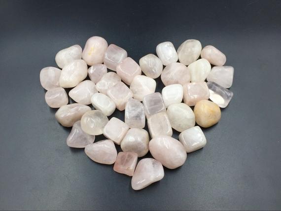 Rose Quartz Tumbled Pink Quartz Crystal Stone Tumbled Gemstone Healing Gemtone Mineral Specimen Reiki Meditation Chakra Altar Cd-ts