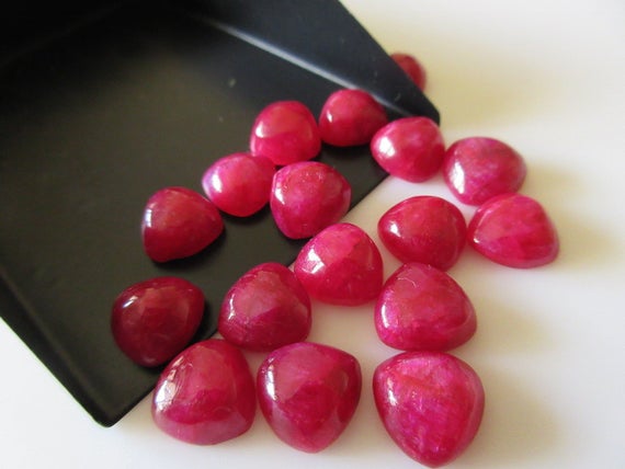 8 Pieces 10mm Each Red Corundum Trillion Shaped Ruby Color Loose Cabochons Cl133/1