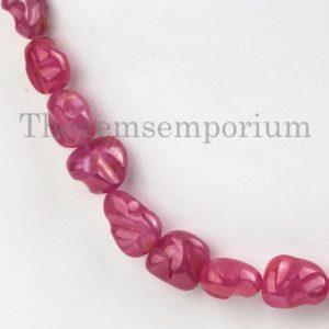 Shop Ruby Chip & Nugget Beads! 6×10-13x15mm Natural Ruby Smooth Gemstone Nugget Necklace, Ruby Nuggets Necklace, Nugget Necklace, Gift For Her, , Gemstone Necklace | Natural genuine chip Ruby beads for beading and jewelry making.  #jewelry #beads #beadedjewelry #diyjewelry #jewelrymaking #beadstore #beading #affiliate #ad