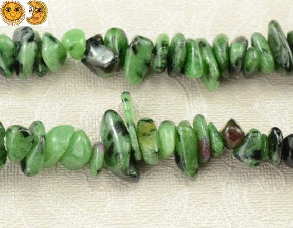 Ruby Zoisite,35 Inch Full Strand Ruby Zoisite Chips Beads 5-10mm