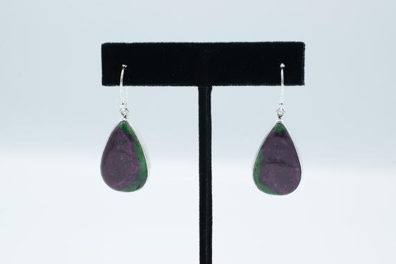 Ruby In Zoisite Earrings // Ruby Zoisite Jewelry // Ruby Zoisite Stone // Sterling Silver // Village Silversmith
