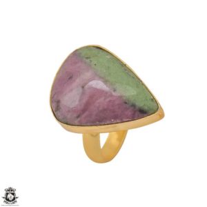 Shop Ruby Zoisite Rings! Size 7.5 – Size 9 Adjustable Ruby Zoisite Energy Healing Ring • Meditation Crystal Ring • 24K Gold  Ring GPR1214 | Natural genuine Ruby Zoisite rings, simple unique handcrafted gemstone rings. #rings #jewelry #shopping #gift #handmade #fashion #style #affiliate #ad