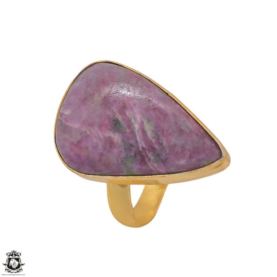 Size 8.5 - Size 10 Ruby Zoisite Ring Meditation Ring 24k Gold Ring Gpr1210