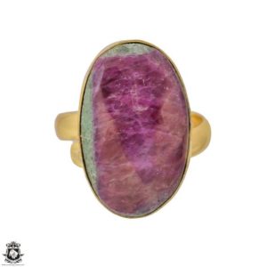 Shop Ruby Zoisite Rings! Size 9.5 – Size 11 Ruby Zoisite Ring Meditation Ring 24K Gold Ring GPR1209 | Natural genuine Ruby Zoisite rings, simple unique handcrafted gemstone rings. #rings #jewelry #shopping #gift #handmade #fashion #style #affiliate #ad