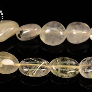Shop Rutilated Quartz Chip & Nugget Beads! Gold Rutilated Quartz pebble chips beads,chips beads,nugget beads,natural,Crystal Quartz,Quartz Beads,8-10mm,15" full strand | Natural genuine chip Rutilated Quartz beads for beading and jewelry making.  #jewelry #beads #beadedjewelry #diyjewelry #jewelrymaking #beadstore #beading #affiliate #ad