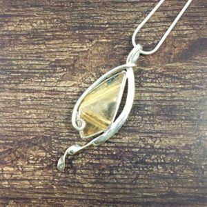 Shop Rutilated Quartz Pendants! Abstract Rutilated Quartz Pendant // Rutilated Quartz Jewelry // Sterling Silver // Village Silversmith | Natural genuine Rutilated Quartz pendants. Buy crystal jewelry, handmade handcrafted artisan jewelry for women.  Unique handmade gift ideas. #jewelry #beadedpendants #beadedjewelry #gift #shopping #handmadejewelry #fashion #style #product #pendants #affiliate #ad