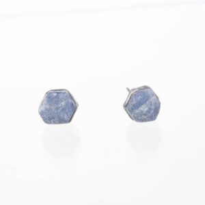 Large Raw Sapphire Stud Earrings • Sterling Silver • September Birthstone • Unique Whimsigoth Gemstone Jewelry • Handmade | Natural genuine Sapphire earrings. Buy crystal jewelry, handmade handcrafted artisan jewelry for women.  Unique handmade gift ideas. #jewelry #beadedearrings #beadedjewelry #gift #shopping #handmadejewelry #fashion #style #product #earrings #affiliate #ad