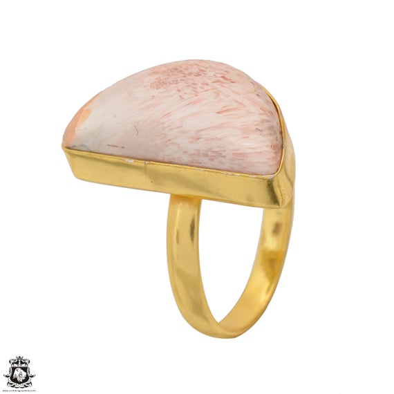 Size 5/6/7/8/9/10/11/12 Scolecite Ring Meditation Ring 24k Gold Ring Gpr1571