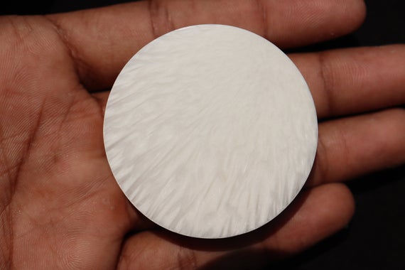 Scolecite Flat Circle Disc, Cristal Polished Gemstone | Scolecite Stone Crystal Palmstone (healing Crystals And Stones) Scolecite Discstone