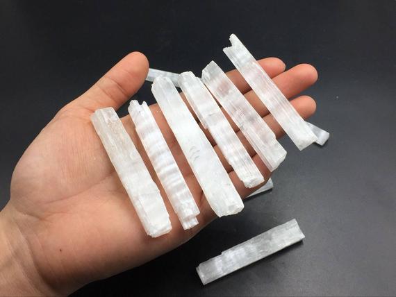 2.4"-3.2" Small Selenite Crystal Wand Raw Selenite Wand Wholesale Selenite Sticks Cd Ob Set Of 5pieces / 10pieces