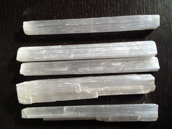 Selenite Wand (4.5" - 5") - Raw Selenite Wand - Raw Selenite Crystal Wand - Healing Crystals - Protection Crystal - Removes Negative Energy