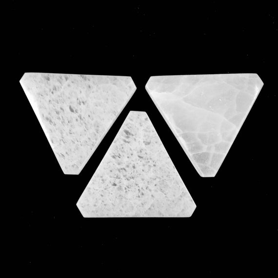 Polished Selenite Triangle // Selenite Decoration // Selenite Specimen // Metaphysical Crystal / Stone Charging Plates / Village Silversmith
