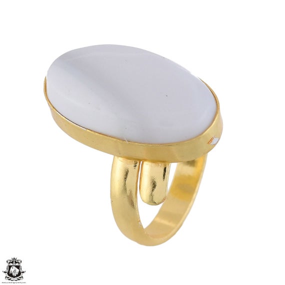Selenite Ring Meditation Ring 24k Gold Ring Gpr1747