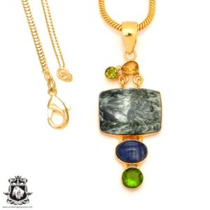 Shop Seraphinite Pendants! Seraphinite 24K Gold  Minimalist Necklace • Gemstone Necklace GP47 | Natural genuine Seraphinite pendants. Buy crystal jewelry, handmade handcrafted artisan jewelry for women.  Unique handmade gift ideas. #jewelry #beadedpendants #beadedjewelry #gift #shopping #handmadejewelry #fashion #style #product #pendants #affiliate #ad