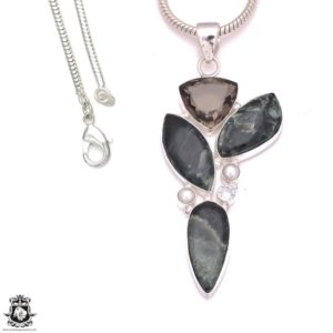 3.6 Inch Seraphinite Energy Healing Necklace • Crystal Healing Necklace • Minimalist Necklace P8228 | Natural genuine Gemstone pendants. Buy crystal jewelry, handmade handcrafted artisan jewelry for women.  Unique handmade gift ideas. #jewelry #beadedpendants #beadedjewelry #gift #shopping #handmadejewelry #fashion #style #product #pendants #affiliate #ad