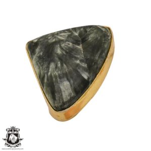 Shop Seraphinite Rings! Size 6.5 – Size 8 Seraphinite Ring Meditation Ring 24K Gold Ring GPR511 | Natural genuine Seraphinite rings, simple unique handcrafted gemstone rings. #rings #jewelry #shopping #gift #handmade #fashion #style #affiliate #ad