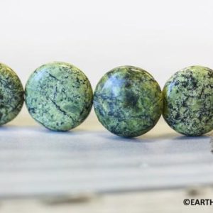 Shop Serpentine Beads! L/ Russian Serpentine 16mm Coin beads 16" strand Real Serpentine from Russia Not dyed Unique pattern gemstone beads for jewelry making | Natural genuine beads Serpentine beads for beading and jewelry making.  #jewelry #beads #beadedjewelry #diyjewelry #jewelrymaking #beadstore #beading #affiliate #ad