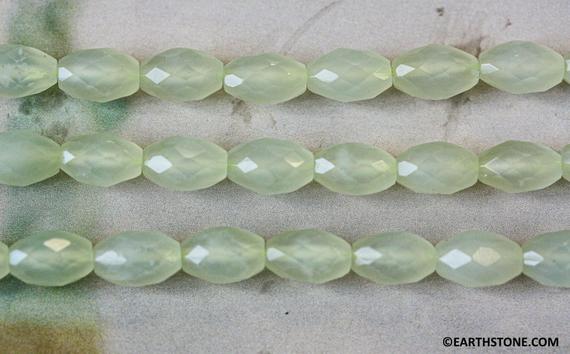 M-s/ New Jade 8x12mm/ 7x10mm/ 6x12mm Faceted Oval Rice Beads 16" Strand Natural Nephrite Jade Gemstone Beads For Jewelry Making