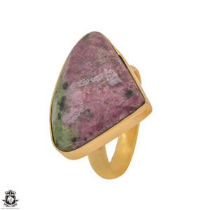 Shop Ruby Zoisite Rings! Size 8.5 – Size 10 Adjustable Ruby Zoisite Energy Healing Ring • Meditation Crystal Ring • 24K Gold  Ring GPR1215 | Natural genuine Ruby Zoisite rings, simple unique handcrafted gemstone rings. #rings #jewelry #shopping #gift #handmade #fashion #style #affiliate #ad