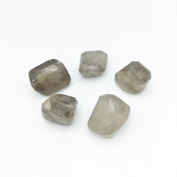Smoky Quartz Nugget Beads | Faceted Focal Bead | Sold Individually