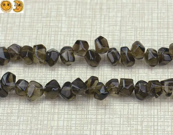 Crystal Quartz,15 Inch Full Strand Smoky Quartz Faceted Nugget Beads,top Drilled Beads,8x10mm 10x14mm 12x16mm 15x20mm For Choice
