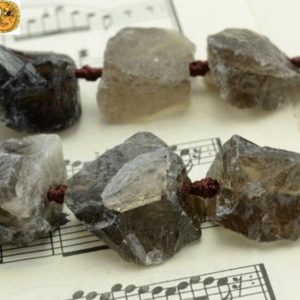 Shop Smoky Quartz Beads! Crystal Quartz,15 inch full strand  natural Smoky Quartz rough cut beads,nugget beads 15-25×19-39mm | Natural genuine beads Smoky Quartz beads for beading and jewelry making.  #jewelry #beads #beadedjewelry #diyjewelry #jewelrymaking #beadstore #beading #affiliate #ad