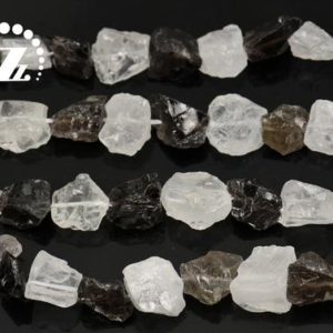 Shop Smoky Quartz Chip & Nugget Beads! Mixed Crystal Quartz,Rock Crystal Quartz and Smoky Quartz,Cut Nugget Bead,Nugget Bead,mixed color,10-19×14-20mm,15" full strand | Natural genuine chip Smoky Quartz beads for beading and jewelry making.  #jewelry #beads #beadedjewelry #diyjewelry #jewelrymaking #beadstore #beading #affiliate #ad