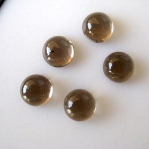 Shop Smoky Quartz Round Beads! 20 Pieces 6mm Natural Smoky Quartz Round shaped Flat Back Smooth Loose Cabochons BB298 | Natural genuine round Smoky Quartz beads for beading and jewelry making.  #jewelry #beads #beadedjewelry #diyjewelry #jewelrymaking #beadstore #beading #affiliate #ad